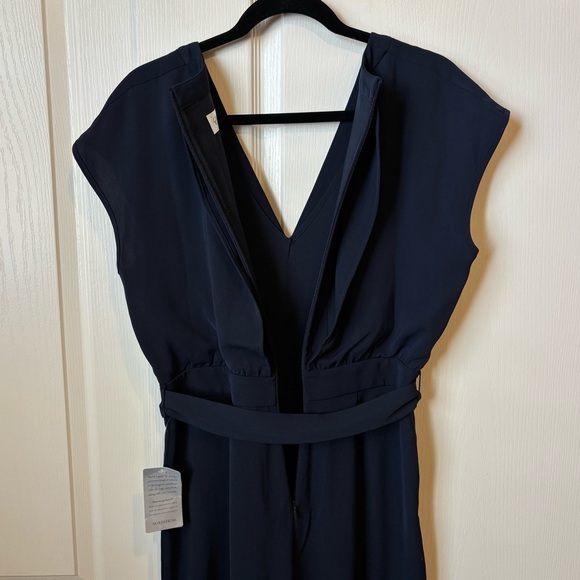 Eliza J Belted Navy Jumpsuit Wide Leg Sleeveless Size 6 NWOT - Picture 8 of 14